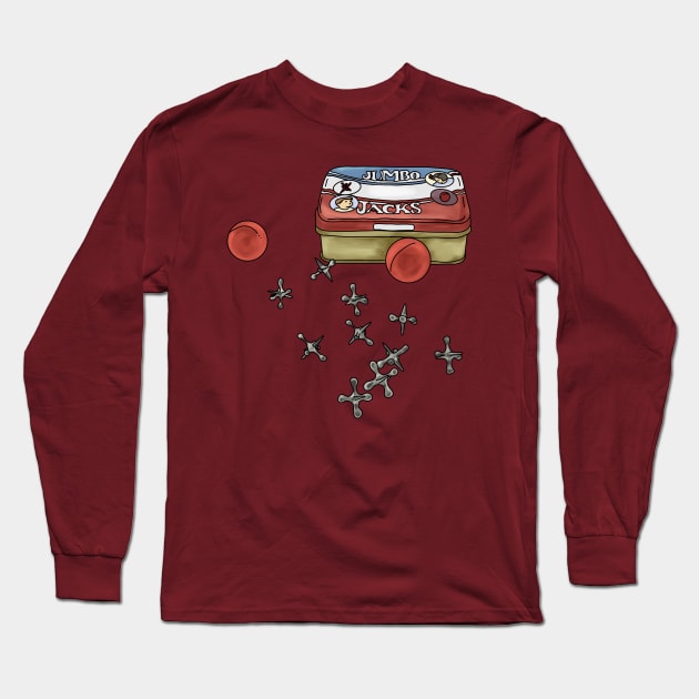 Classic Jacks Game Long Sleeve T-Shirt by Slightly Unhinged